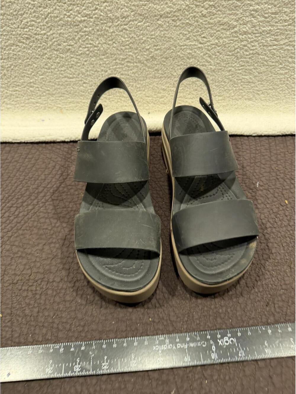 Crocs Women's Platform Sandals Black and Beige